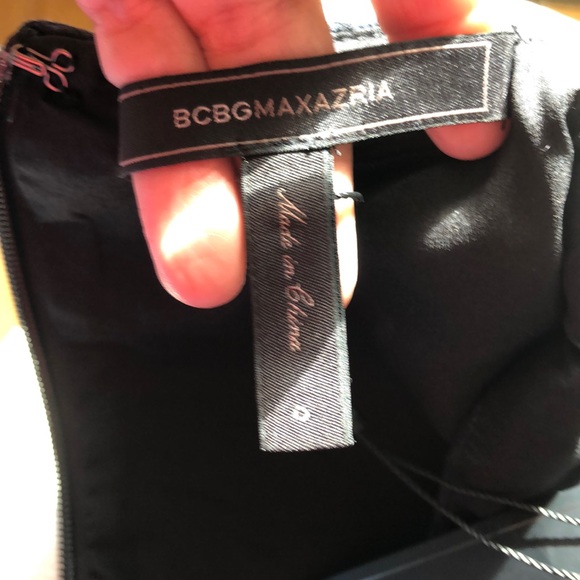 BCBGMaxazria 0 black/navy lace midi dress NWT - Picture 4 of 6